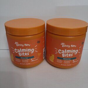 Cats Calming Bites Behavior By Zesty Paws Bacon Flavor - Lot of 2